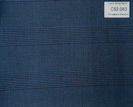 C52.083 Kevinlli Four Season Colletion - Vải 50% Wool - Xanh navy Caro